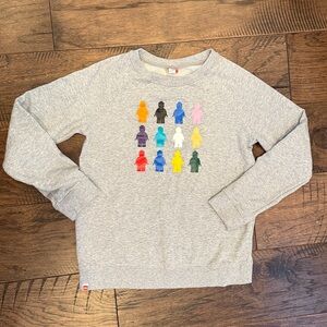 LEGO kids gray sweatshirt LEGO target collar kids sweatshirt with Minifigs